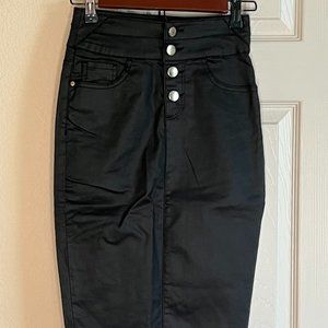 Missguided Women's Midi High Waist Skirt in Black - US 0